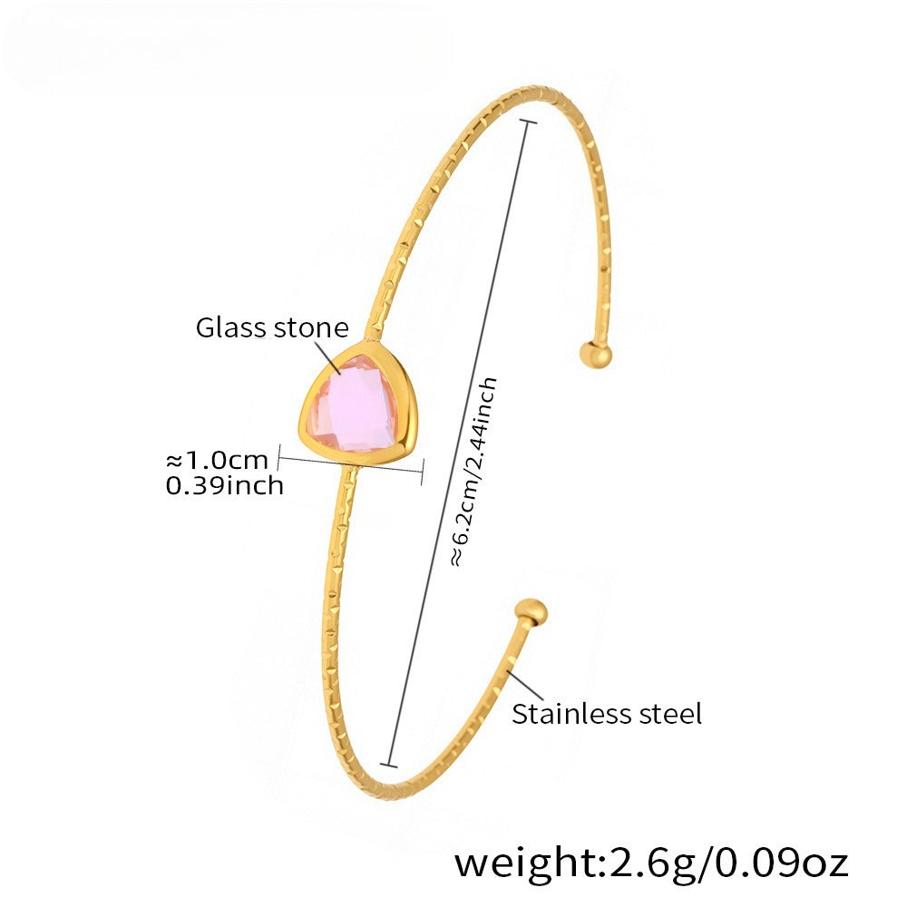 Planderful Genie Czech Glass Open Bracelet Women 18K Gold