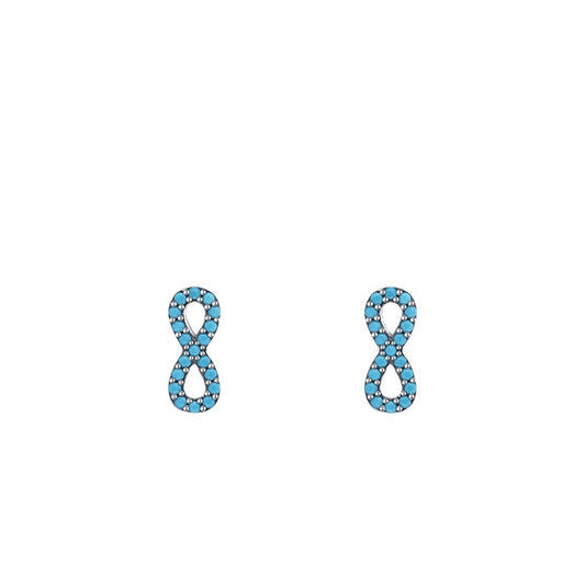 Infinite Love Turquoise S925 Silver Stud Earrings