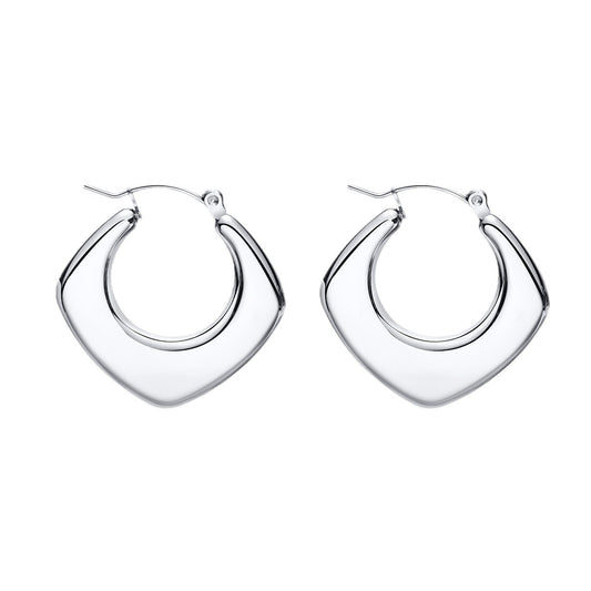 European And American Earrings Silver Simple Hollow Jewelry Wholesale