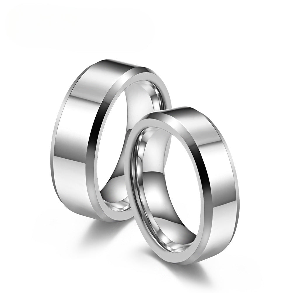 Amazon Mirror Tungsten Steel 8mm Gold Couple Ring Gift