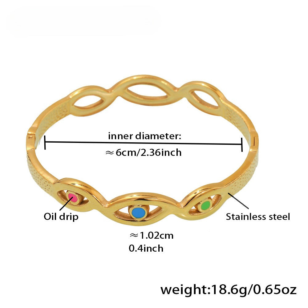 Planderful Dopamine Drip Devils Eye Bracelet Ring Set Women