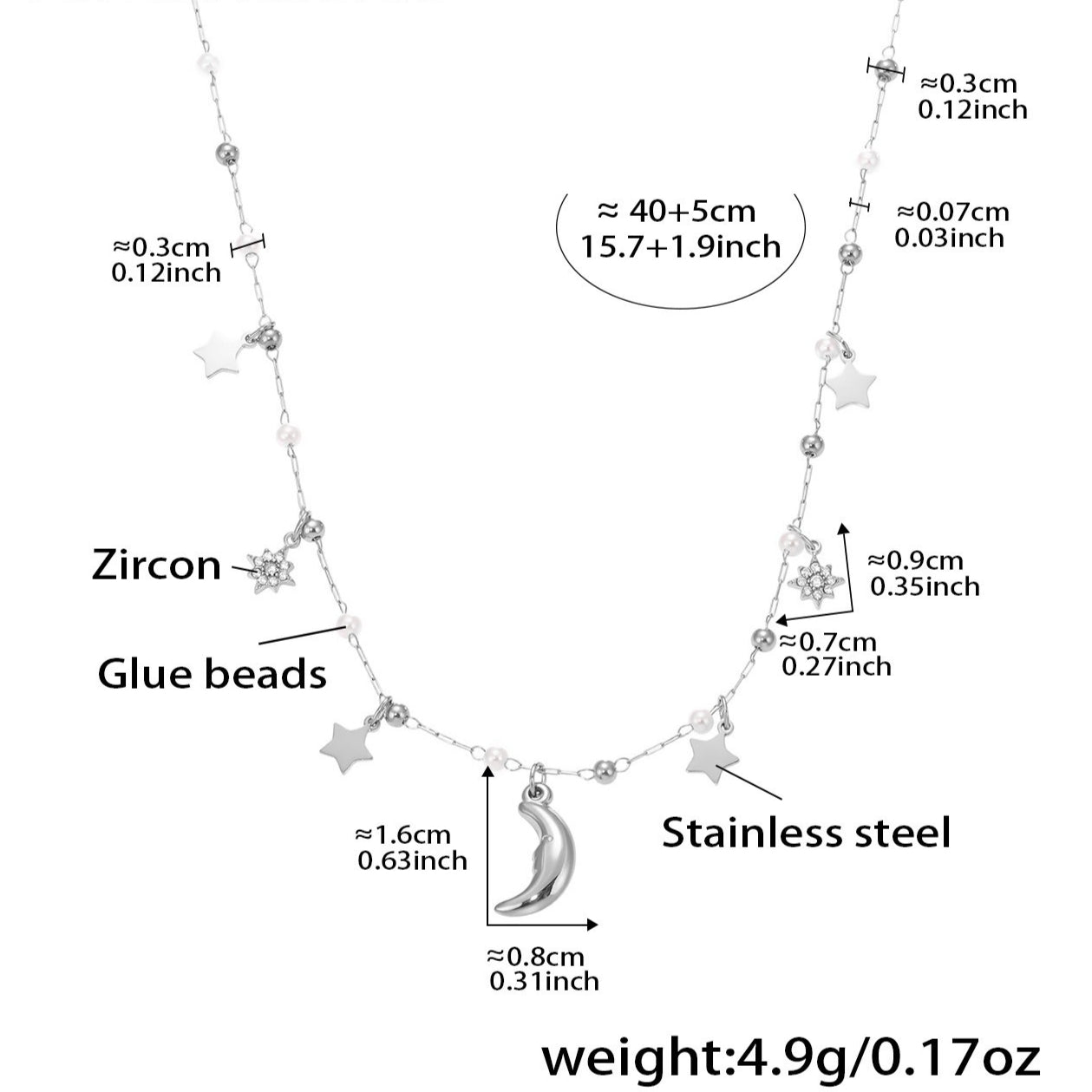 Planderful 18K Gold Zircon Collarbone Necklace Women