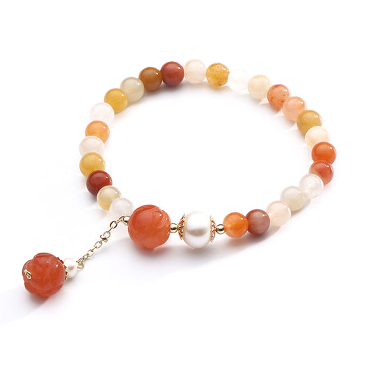 Colorful Candy Jade Bracelet with Sterling Silver Needle