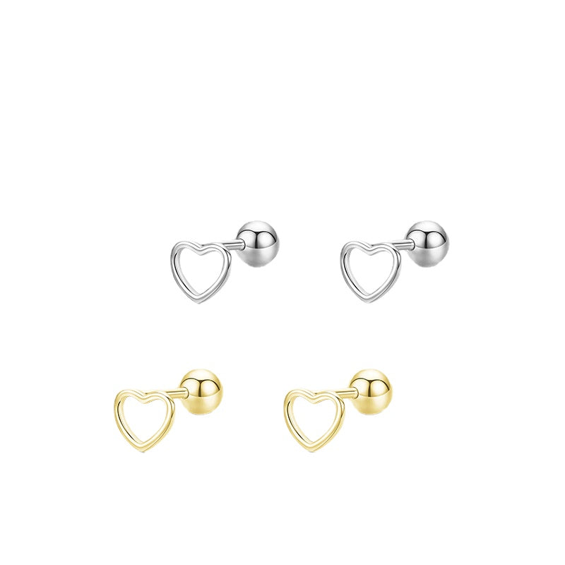 Heart-shaped Sterling Silver Earrings from Planderful Collection