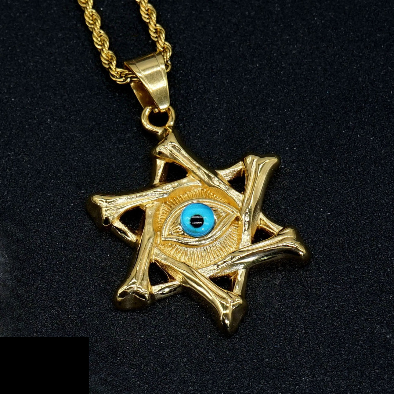 Steel Necklace – Vintage Devil's Eye Hexagram