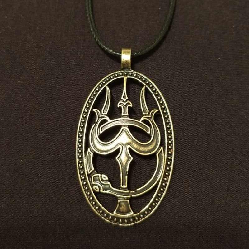 Viking Legacy Men's Shiva's Trident Necklace with Snake Pendant