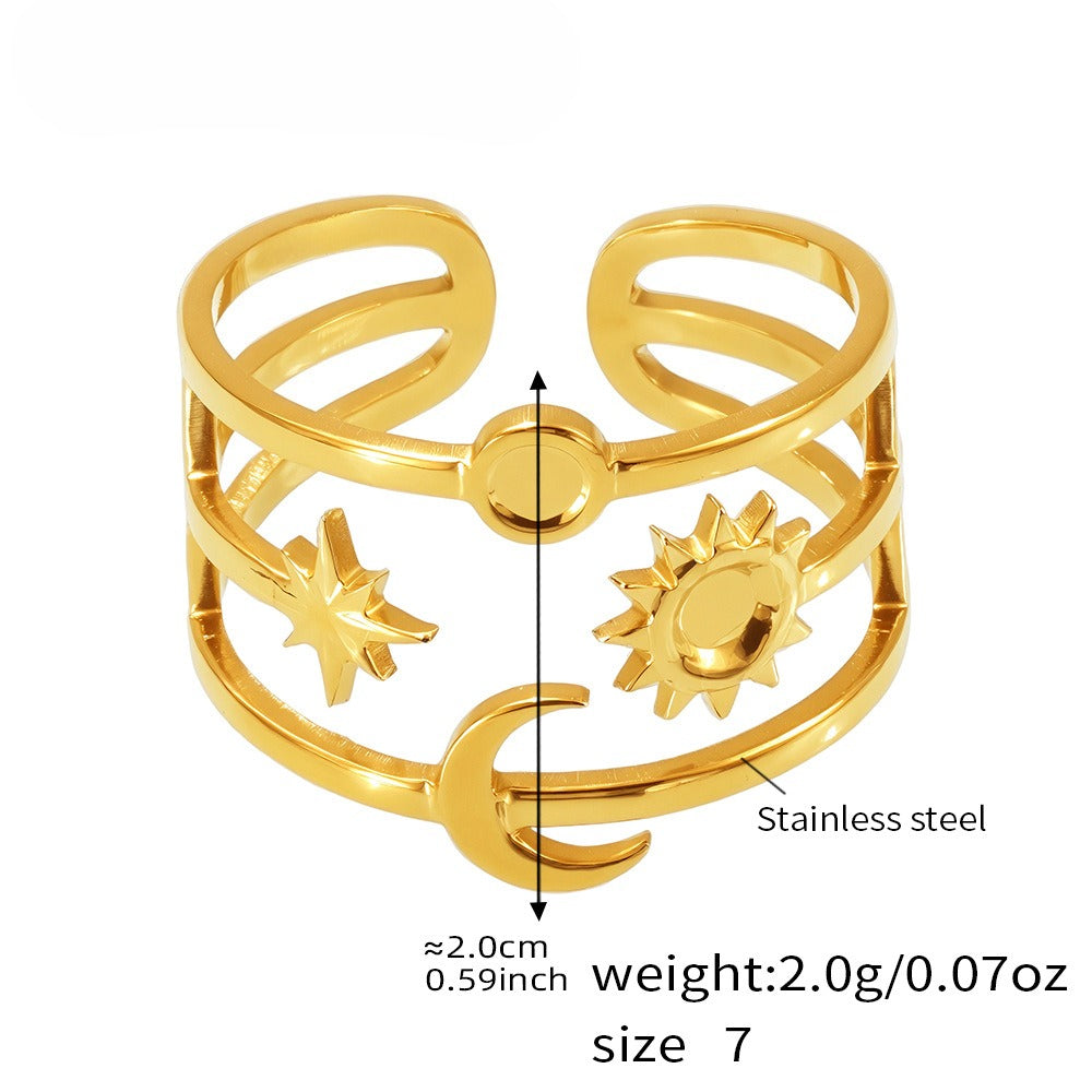 Planderful Geometric Stylish Ring 18K Gold Plated For Women