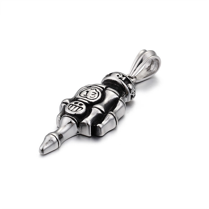 Skull Claw Pendant: Edgy Titanium Steel Men's Necklace