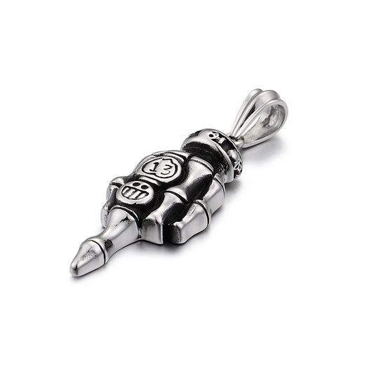 Skull Claw Pendant: Edgy Titanium Steel Men's Necklace