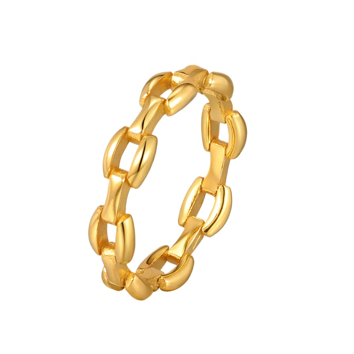 Stainless Steel Chain Glossy Strap Chain Ring
