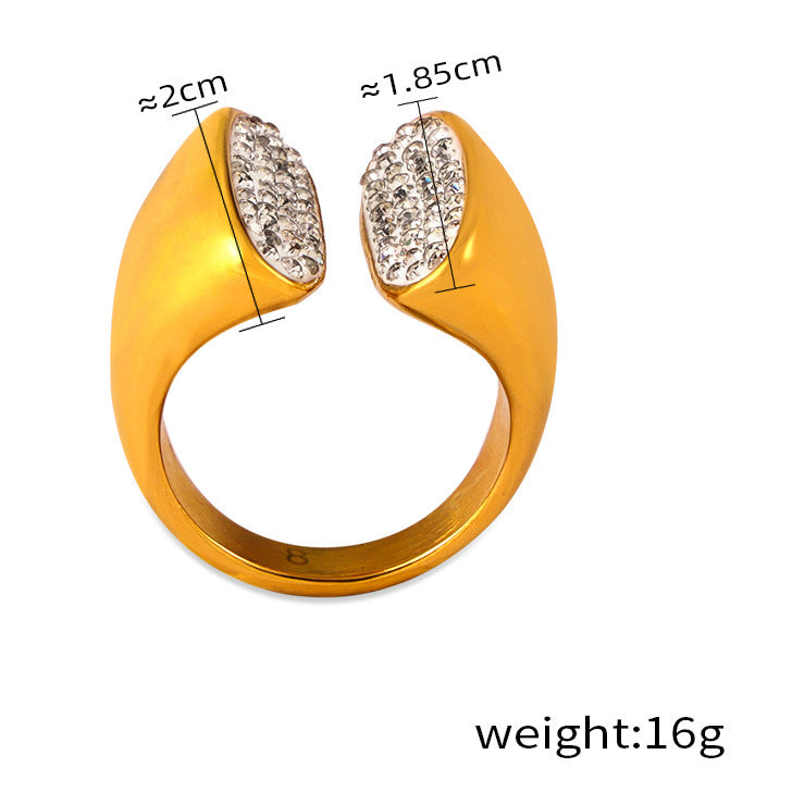 Niche Gypsy Star Diamond Ring - Gold-Plated Titanium Steel Luxe Index Finger Ring