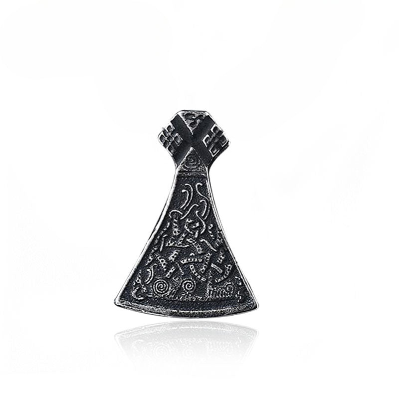 Titanium Steel Viking Axe Pendant - Retro Punk Men's Jewelry