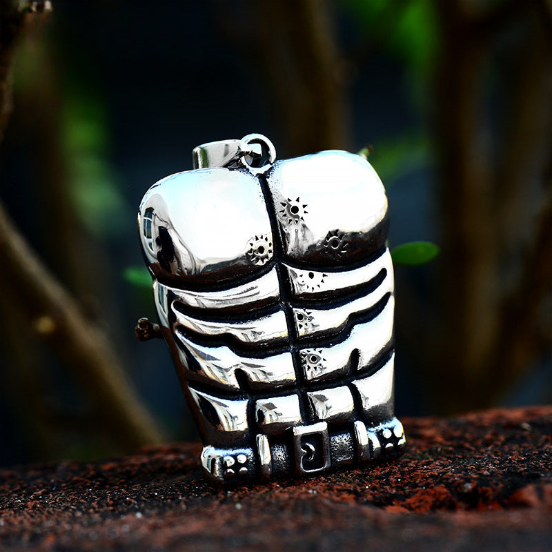 Men's Personalized Retro Titanium Steel Pendant - Wholesale Muscle Jewelry for Foreign Trade