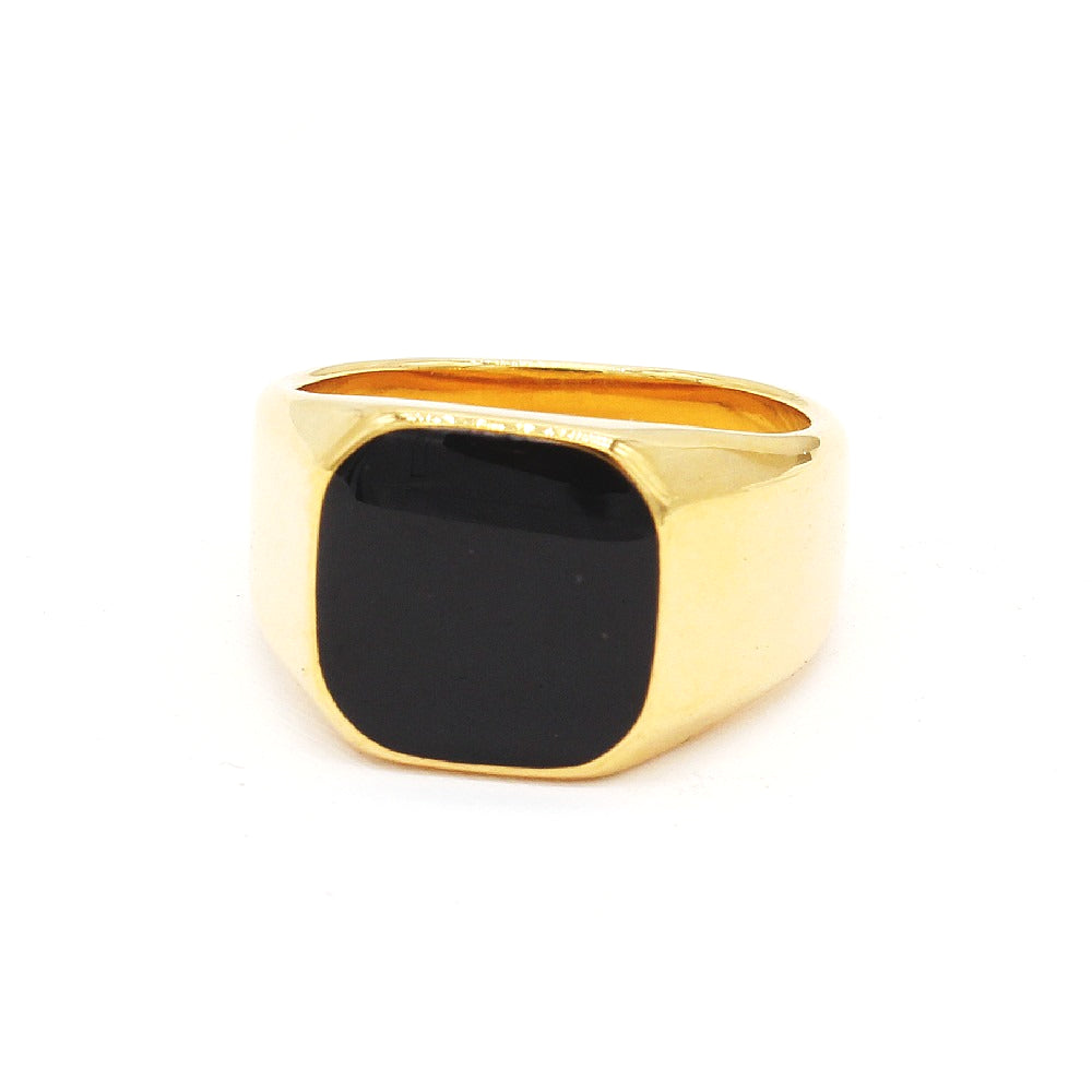 Planderful Square Shell Titanium Steel Ring Unisex Fashion Jewelry For Men And Women Durable Statement
