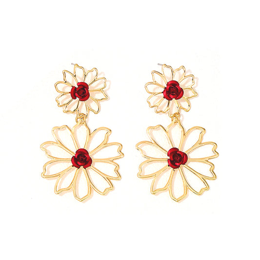 Planderful Vienna Verve Earrings – Elegant Metal Hollow Design