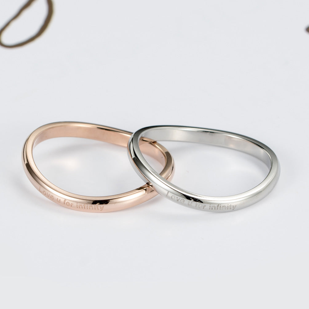 Rose Gold Ring – Curved Women's – Style Stainless Steel