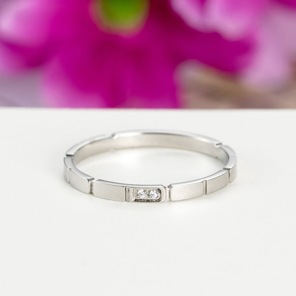Bamboo Women's Ring – Zircon Women's Rose Gold – Customized Stainless Steel