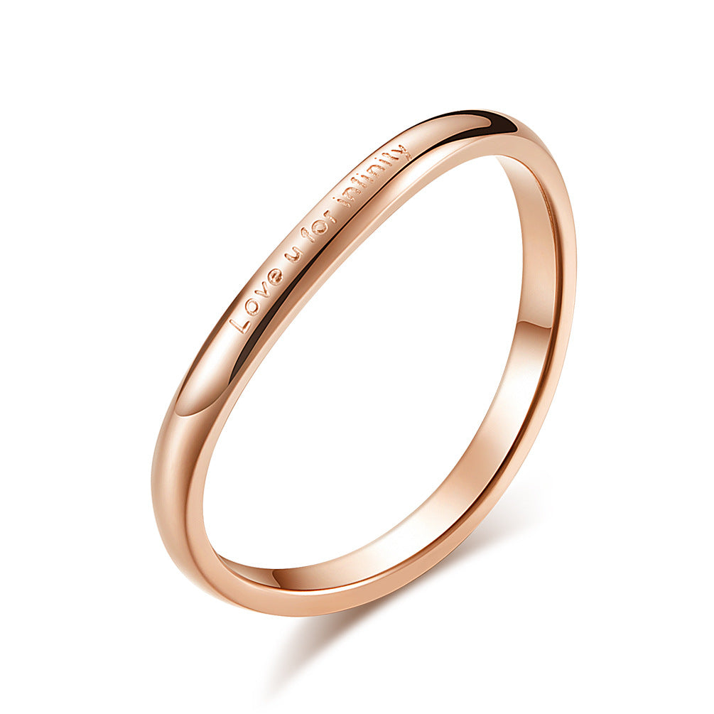 Rose Gold Ring – Curved Women's – Style Stainless Steel