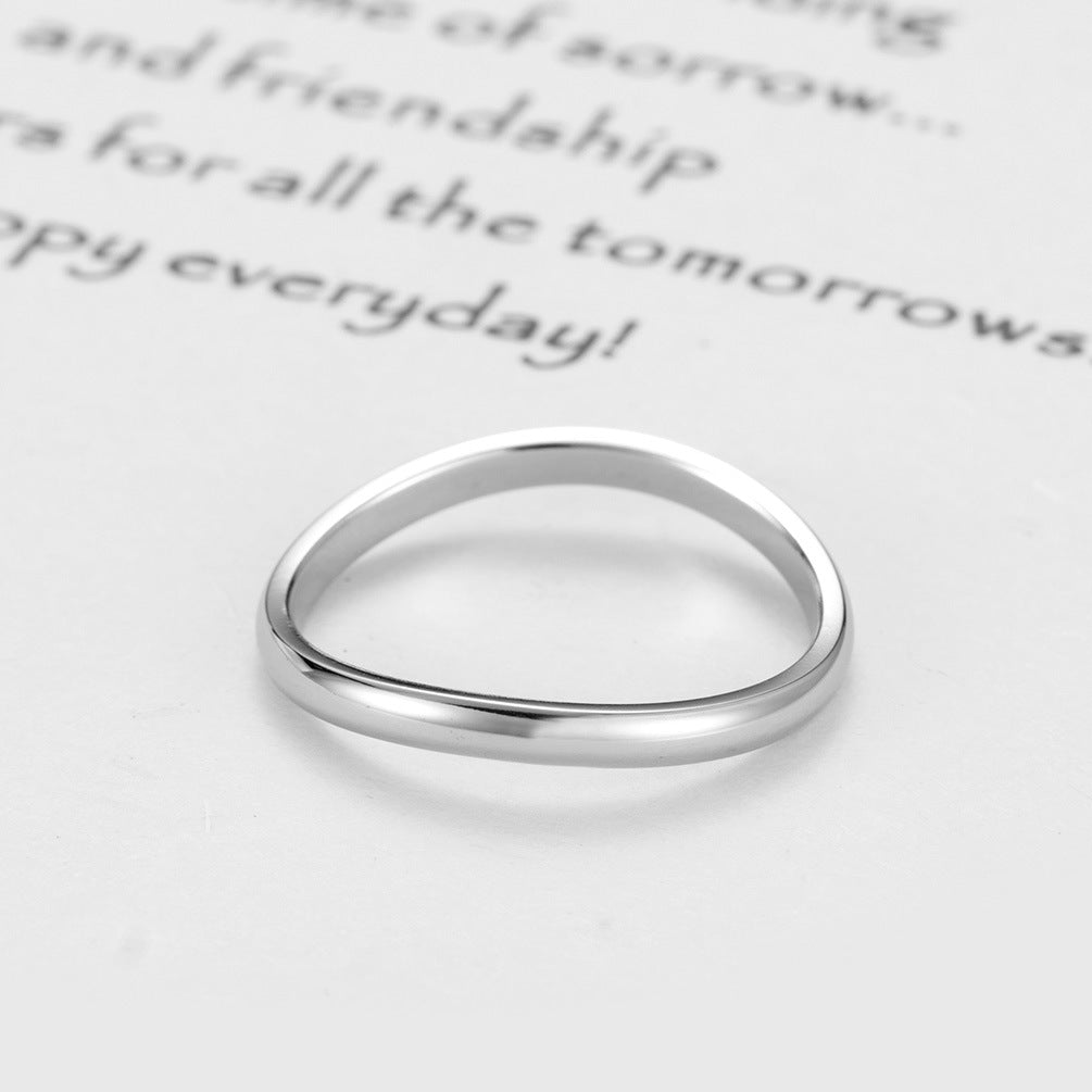 Rose Gold Ring – Curved Women's – Style Stainless Steel