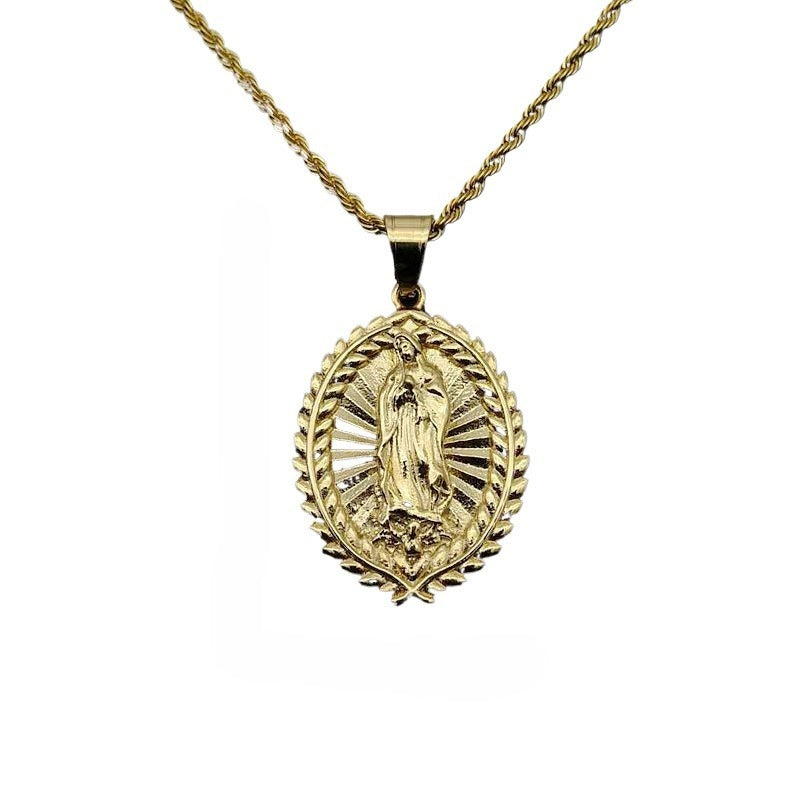 Steel Necklace – Statement Gold-Plated Hip Hop Style
