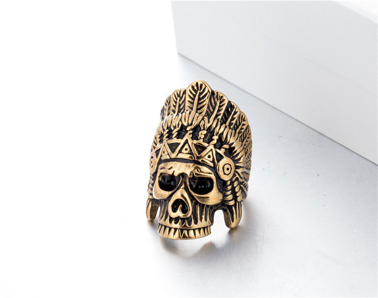 Titanium Steel Chieftain Ring