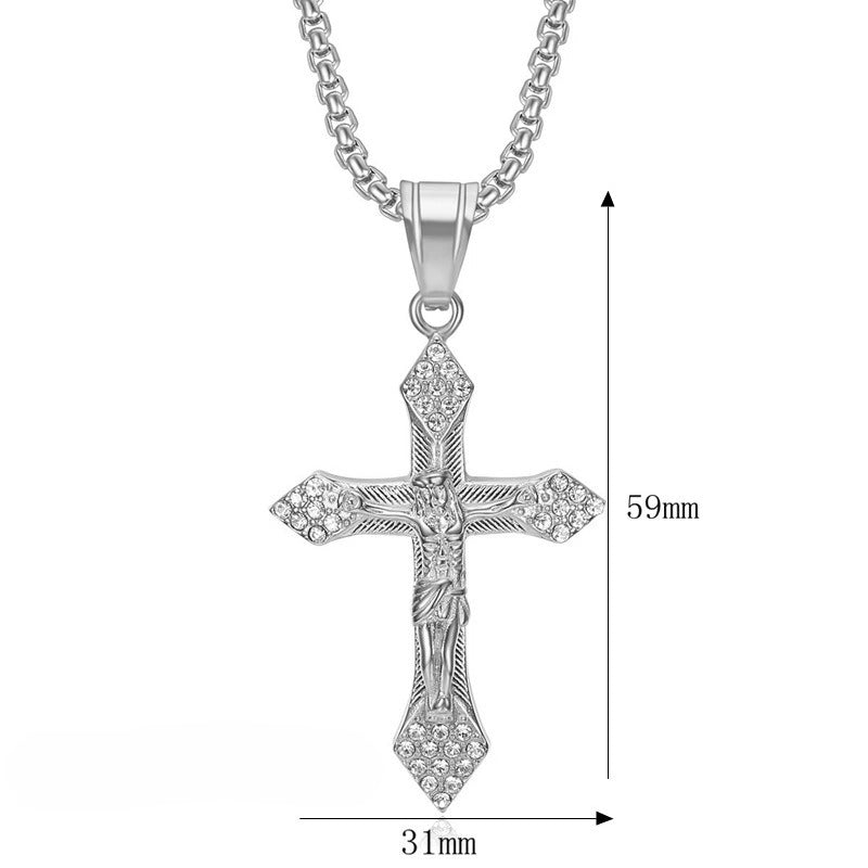 Planderful Everyday Genie Cross Necklace Stainless Steel Clavicle Chain Versatile Fashion for Women