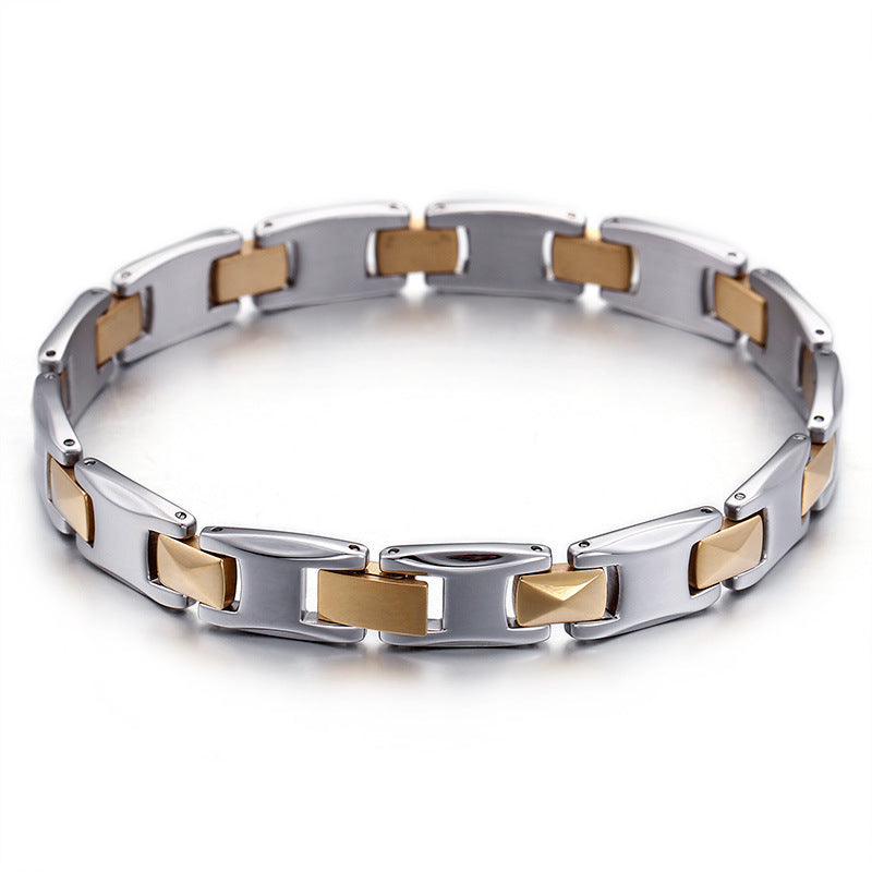 Elegant Gold Titanium Steel Bracelet for Men - Statement Accessory