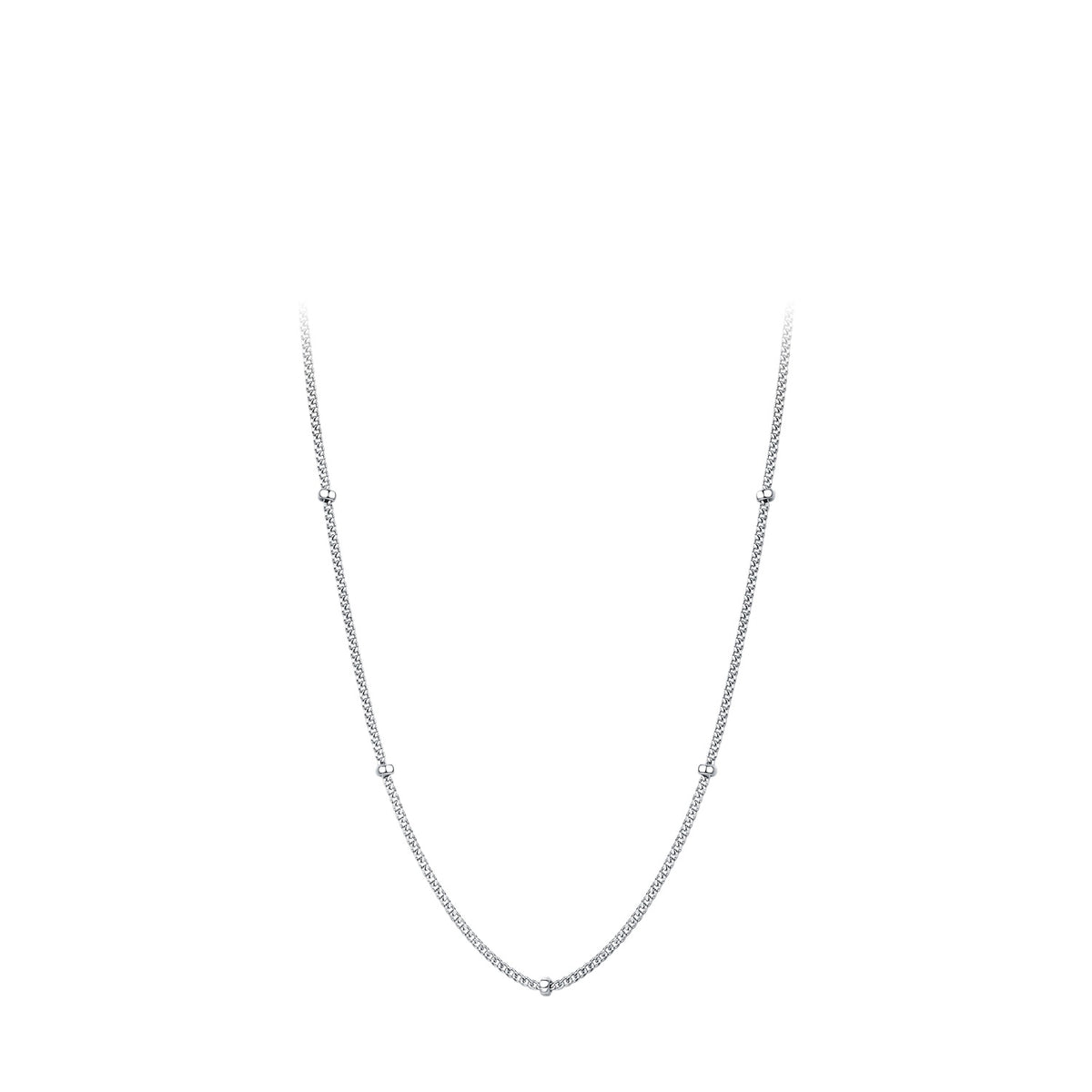 925 Sterling Silver Shimmer Plain Chain Necklace