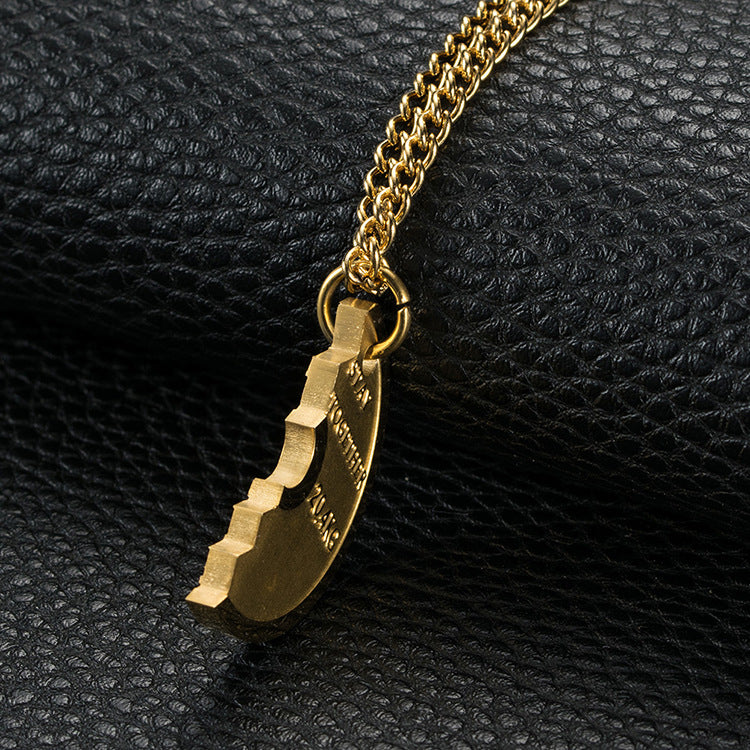 European And American Fitness Barbell Pendant Necklace