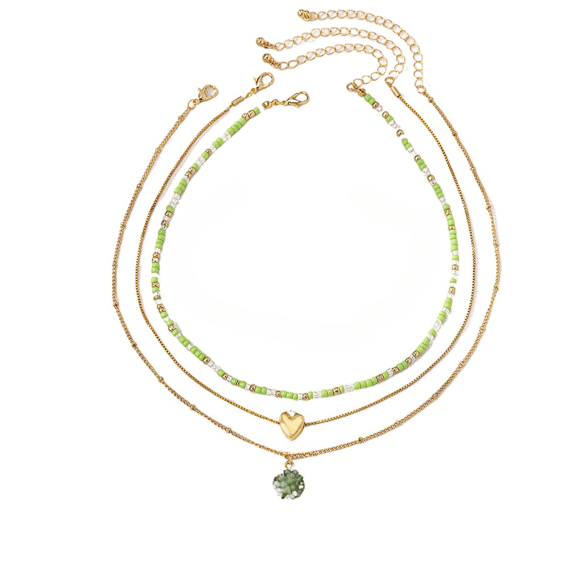 Planderful Vienna Verve Necklace Set – Fashionable Stacked Dopamine Colored Design