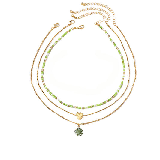 Planderful Vienna Verve Necklace Set – Fashionable Stacked Dopamine Colored Design