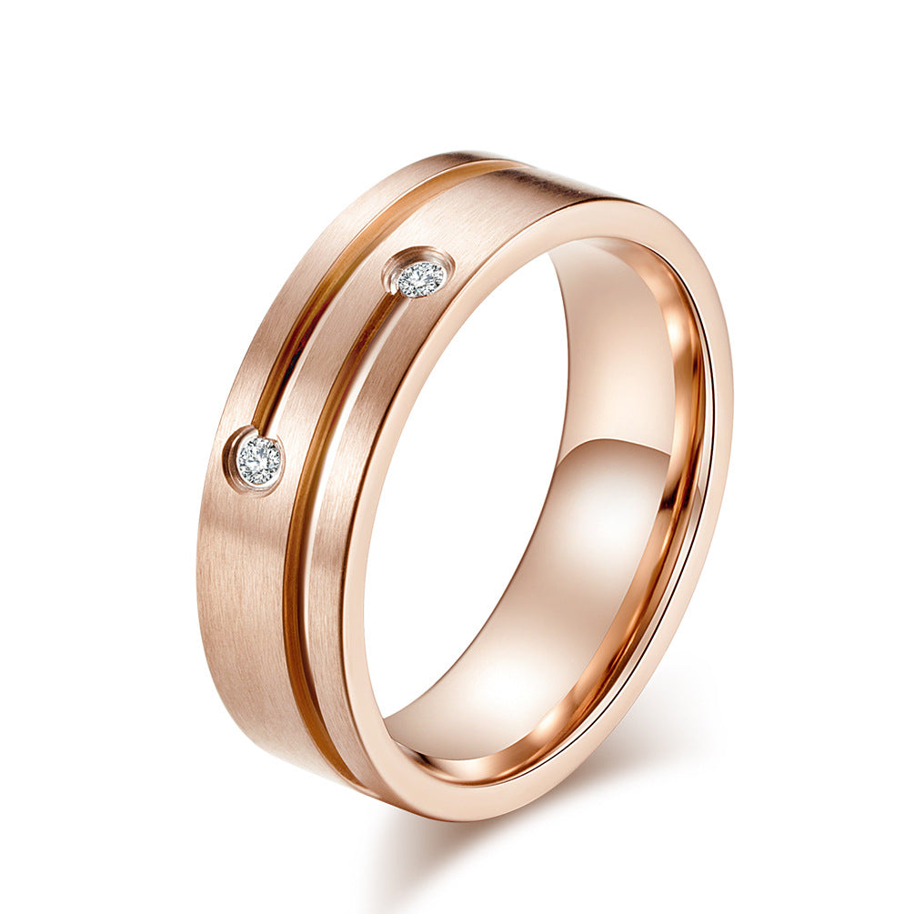 Stainless Steel Brushed Matte Ring – Double Striped