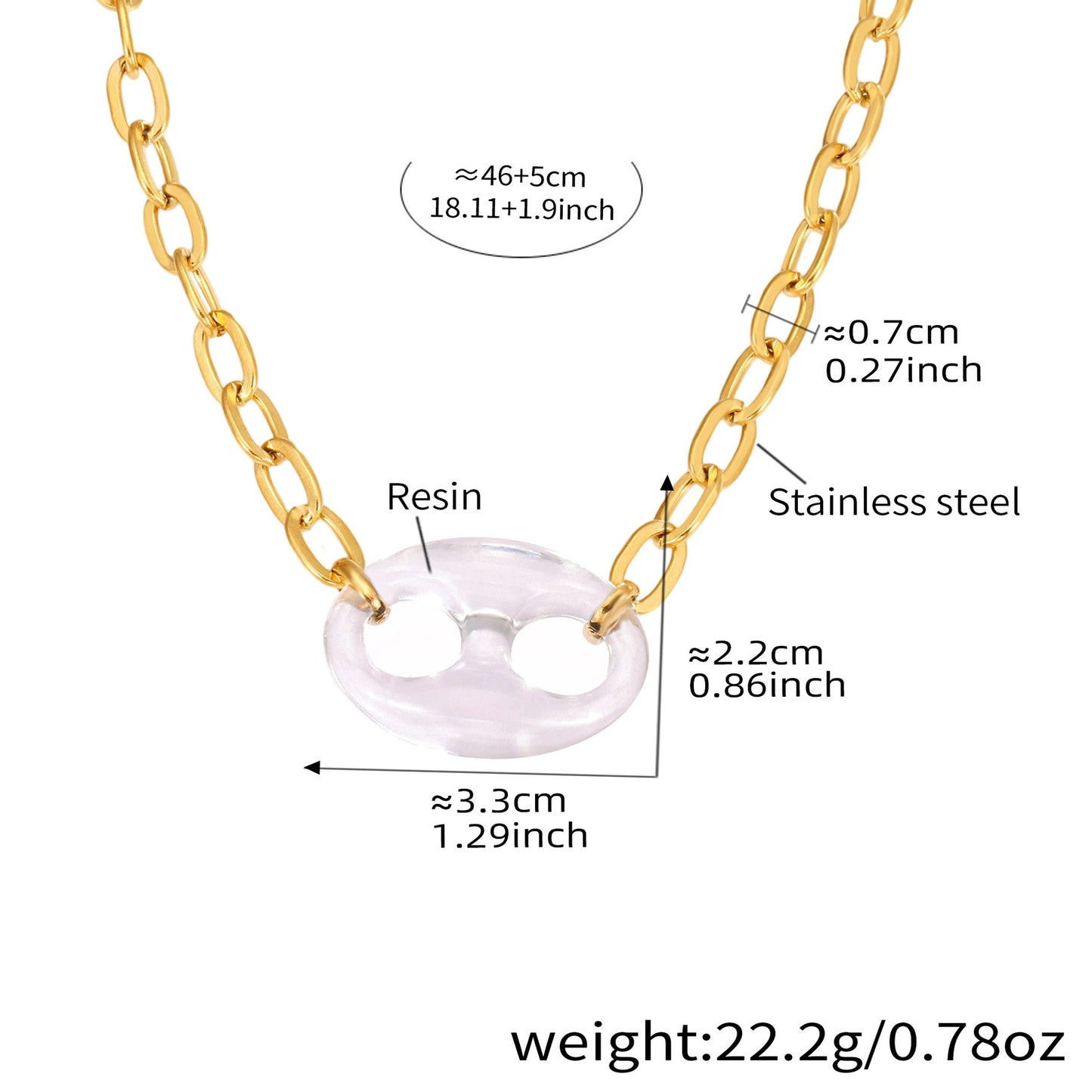 Planderful Pig Nose Necklace Stainless Steel Jewelry Women