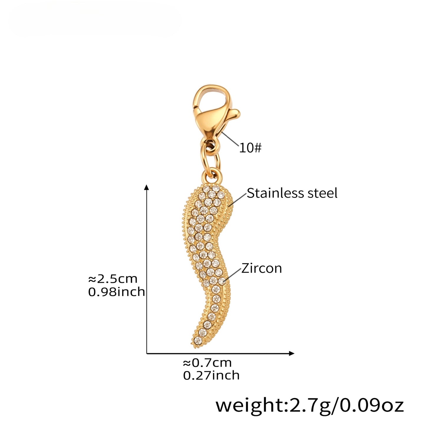 Planderful Gold Plated Pepper Crown Necklace Zircon Women