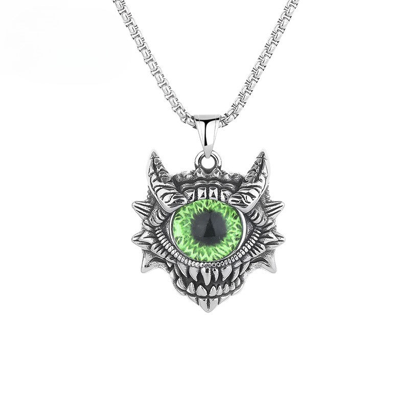 Steel Necklace - Vintage Turkish Eye Design