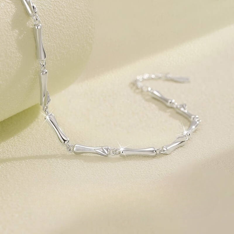 Sterling Silver Bamboo Bracelet For Women By Planderful Shop Luxury Gift For Girlfriend