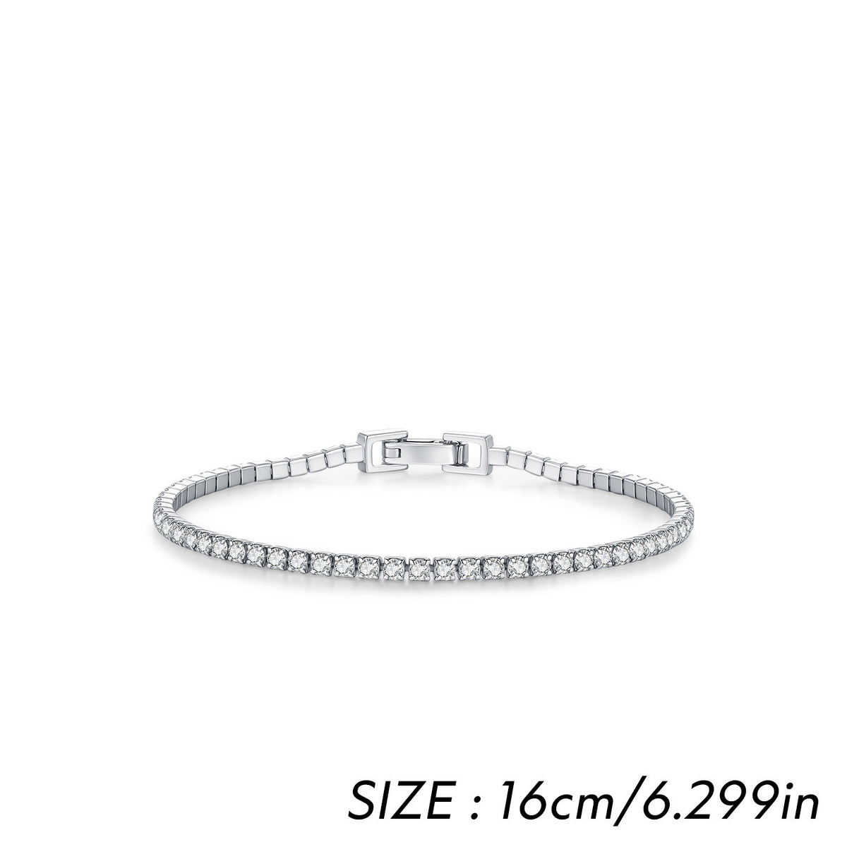 925 Sterling Silver Tennis Zircon Bracelet