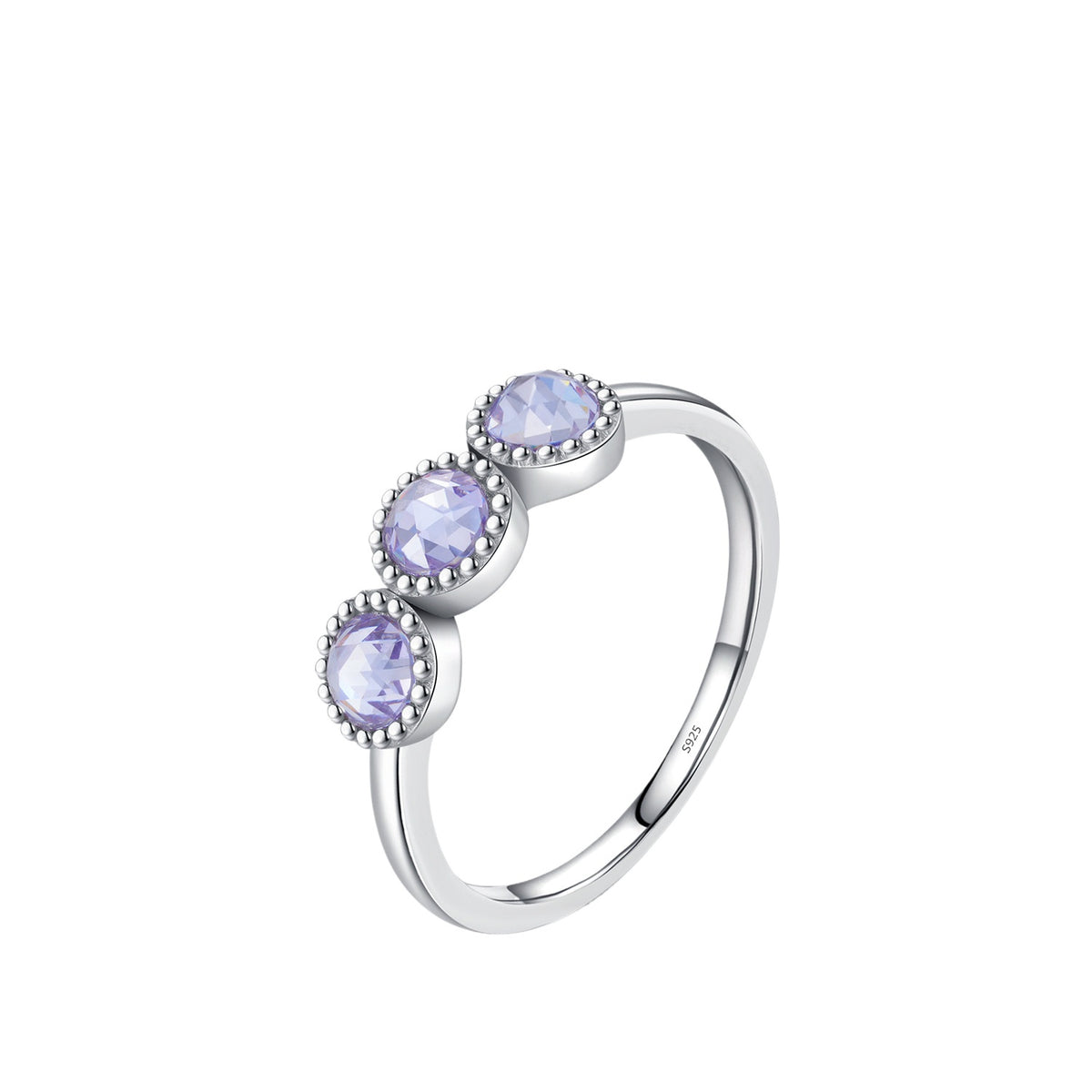 925 Sterling Silver Round Zircon Ring