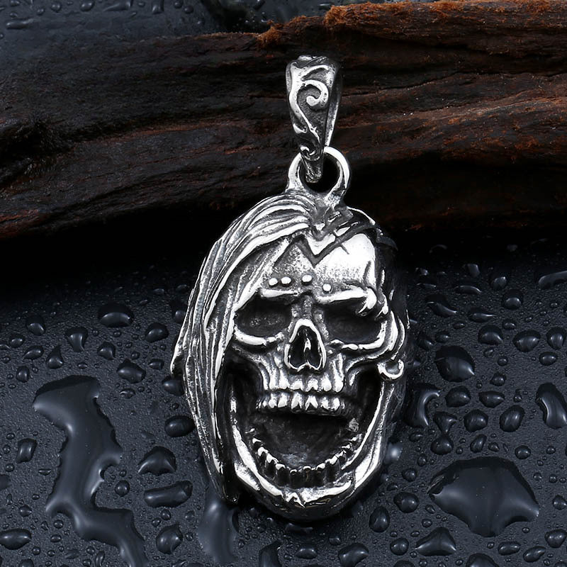 Titanium Steel Punk Ghost Head Pendant for Men - Wholesale Fashion Jewelry