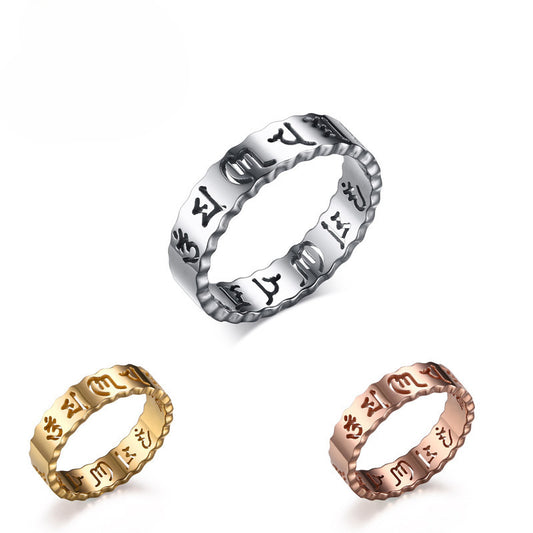 Stainless Steel Hollow Ring Men Titanium Steel Jewelry Wholesale