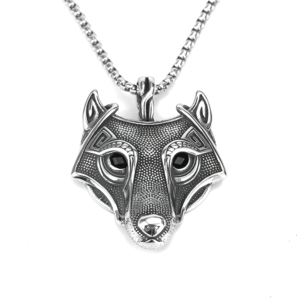 Viking Legend Wolf Head Titanium Steel Pendant Necklace
