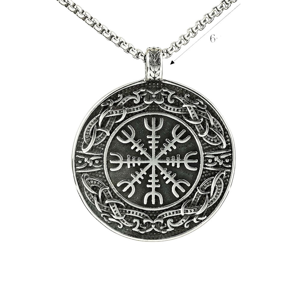 Planderful Viking Compass Necklace For Men Stainless Steel Durability Premium European American Style