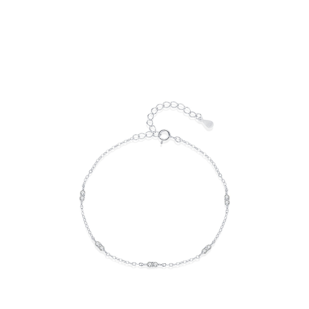 925 Sterling Silver Star Clover Zircon Bracelet