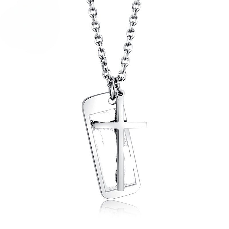 Cross-Border Amazon Jewelry Supply Stainless Steel Cross Necklace