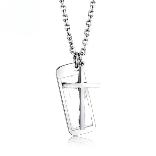 Cross-Border Amazon Jewelry Supply Stainless Steel Cross Necklace