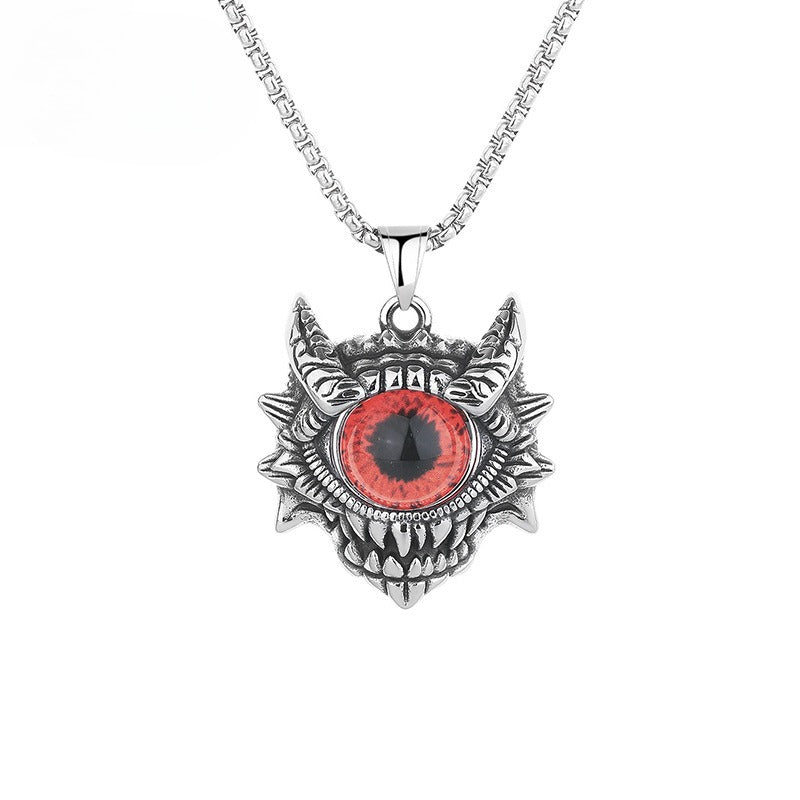 Steel Necklace - Vintage Turkish Eye Design