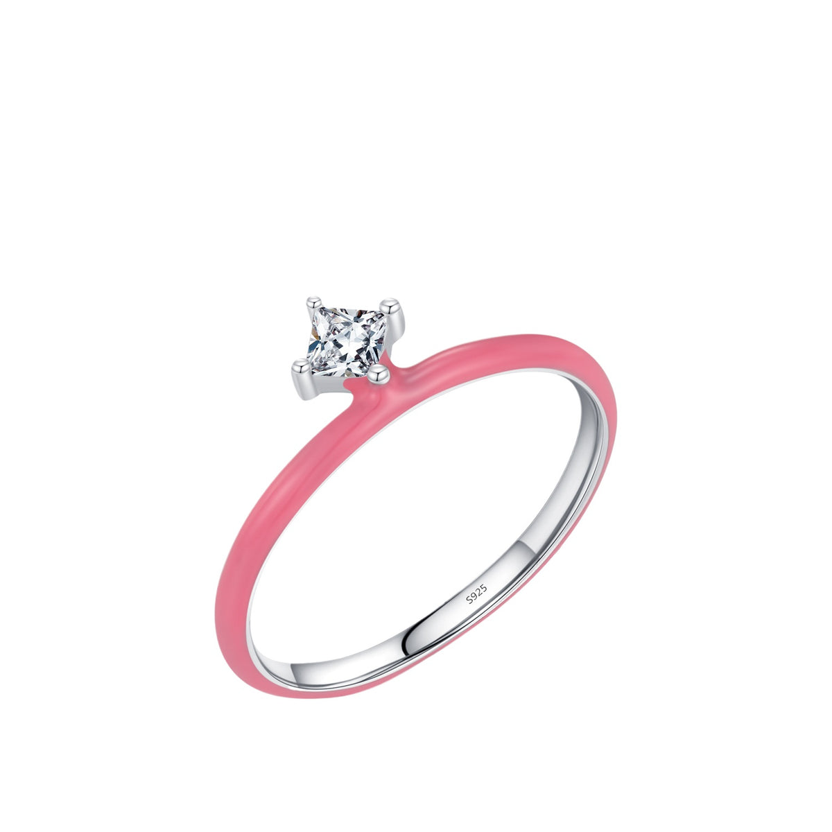 925 Sterling Silver Candy-Color Zircon Ring