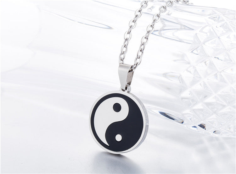 Planderful Yin Yang Stainless Steel Necklace Pendant For Men And Unisex Durable Protection Jewelry