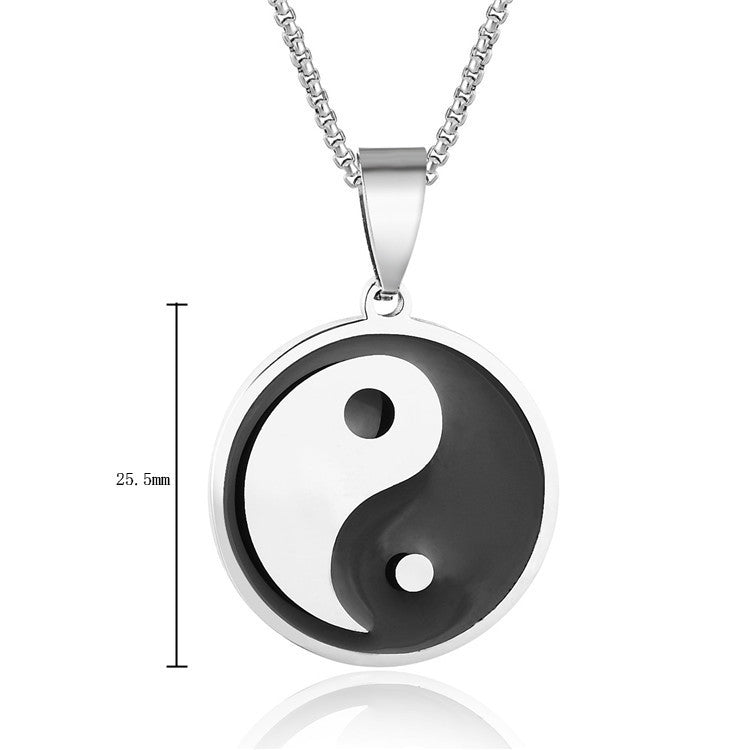Planderful Yin Yang Stainless Steel Necklace Pendant For Men And Unisex Durable Protection Jewelry