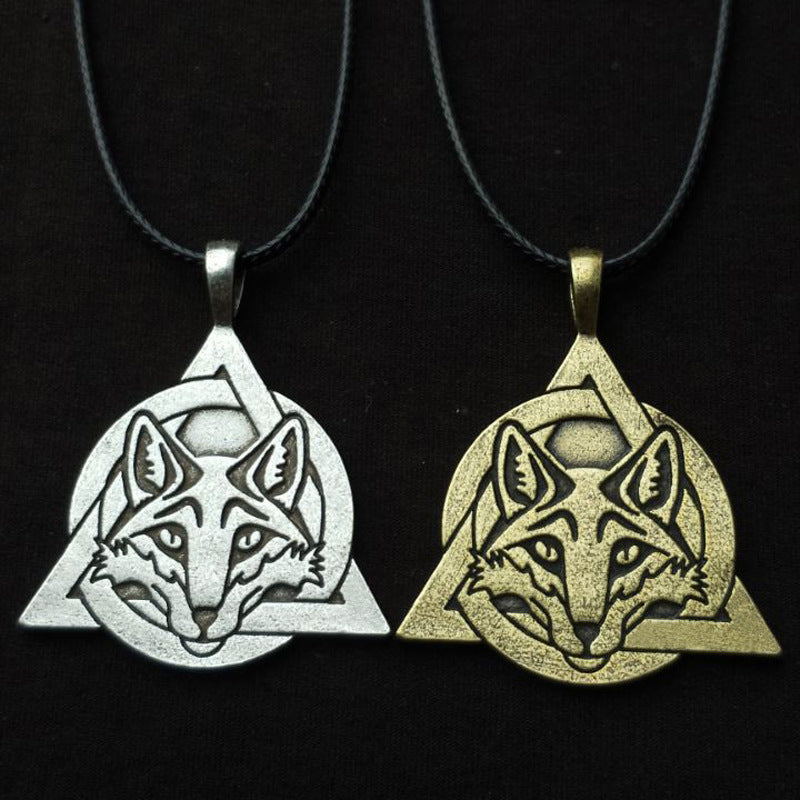 Viking Silver Fox Pendant Necklace - Norse Legacy Jewelry for Men